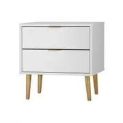 Bedside Tables 2 Drawers Side Table Nightstand Storage Cabinet White
