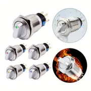 Latching Switch 19mm Rotary Switch LED Indicator Silver Contacts For CNC Machine