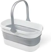BOOMJOY 12L Collapsible Bucket with Handle, Mop Bucket for Cleaning Water Bucket for Camping, RV, Laundry, Fishing - Grey