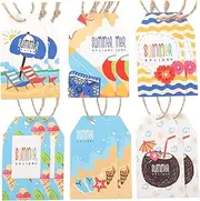 INOOMP 60Pcs Summer Decorative Tags Versatile Paper Labels for DIY Projects for Summer Parties Birthdays and Celebrations Smooth Surface Neat Edges for Adding Festive Touch