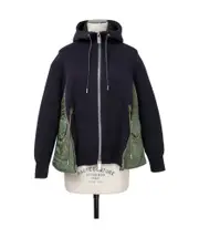 Sacai Panelled Zipped Jacket 1,2,3 Black