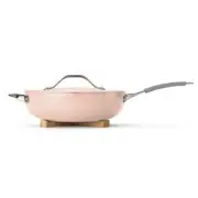 Tramontina Pan 5 qt. Aluminum Ceramic Nonstick Pink Blush Bamboo Trivet 5-Piece