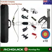 ARCHQUICK Recurve Bow Set Archery Takedown 60" RH Target Hunting Arrows Case KIT