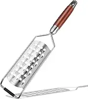 KULUNER Professional-Grade Lemon Zester with Ultra-Coarse Blades, Heavy-Duty Cheese/Vegetable Grater, Solid Wood Handle Design - Rust-Resistant Durable, Essential Kitchen Tool (B1)