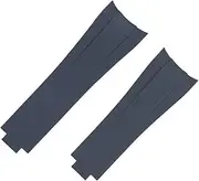[RAYESS] For Rolex Submariner Daytona GMT Natural Rubber FKM Lengthened Watch Strap Glide Buckle 20mm Curved End Fluororubber Watch Bands