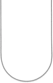 [JewelryWeb] 14k White Gold 1.1mm Wheat Chain Necklace 46 Centimeters Chain-Necklace for Women and Men
