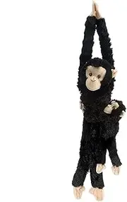 Wild Republic 15265 Monkey Hanging Chimp 20" W/Baby Hanging Plush, Black