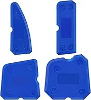 Hotop 4-Piece Caulk Tool Kit - Silicone Sealant & Grout Finishing Tools - Blue