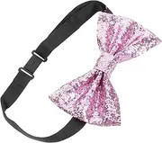 [BESPORTBLE] Adjustable Glitter Bow Tie for Men Faux Leather Sparkling Sequin Design for Weddings Parties Performances Elegant and Durable Neckwear for Adult Events