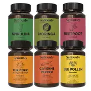 Organic Superfood Capsules x120 Beetroot Spirulina Bee Pollen Turmeric & Cayenne