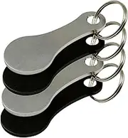 COMPUKAS 4Pcs Lightweight Shopping Trolley Token Keychain Holder Resistant Grocery Cart Coin Portable Shopping Cart Release Token for Supermarket Use