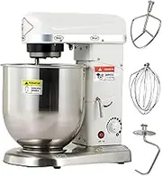 Mixer, 3 Speeds Electric Stand Mixer, with Dishwasher-Safe Dough Hooks, Flat Beater, Wire Whip & Pouring Shield Attachments for Most Home,White-B(7L)