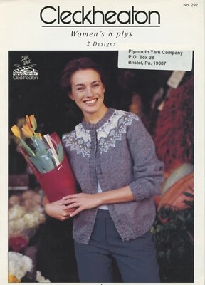 Cleckheaton Knitting Pattern 292 Women's 8 plys - Fair Isle Cardigan & Jumper