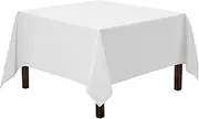 Gee Di Moda Square Tablecloth - 70 x 70 inch - White Square Table Cloth for Square Or Round Tables in Washable Polyester - Great for Buffet Table Parties Holiday Dinner Wedding & More