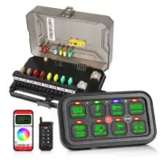 RGB 8 Gang Switch Panel LED Light Bar Electronic Relay System APP&Remote Control (for: Subaru)