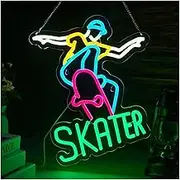 Sign Lamp Skater Neon Sign For Bedroom Cafe Game Room Party Decor 41x49cm