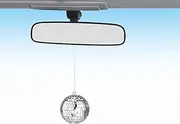 Disco Ball Car Accessory,Mirror Disco Ball Hanging,Car Disco Ball,Disco Car Charm, Rear View Mirror Hanging Accessories (Silver(1.9inch))