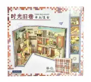 3D Wooden Puzzle Bookend Book Nook Shelf Stand TIME OLD ALLEY w/ LED Light