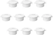Set of 10 White Cocotte S [13 x 10 x 6.5 cm (150cc)] | Setomonohonpo Ceramic Au Gratin Dish
