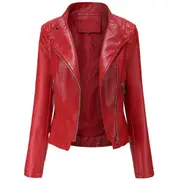 Bright Deer Women Faux Leather Biker Jacket Stand Collar Asymmetric Zip Up PU Moto Coat Short Motorcycle Crop Outwear Bomber Tops Fall Spring Outfi...