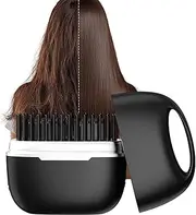 Brush Hair Straightener, Fast Heating Hair Straightener, Less Frizz Smoother Portable Straightening Brush for Women Home Dorm Camping Travel