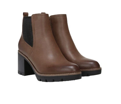 NEW Naturalizer Women’s Madalynn Gore Block Heel Bootie Tan Size 9 NIB