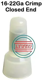 (25 Pieces) Nylon Crimp Caps 22-14 AWG Gauge Wire Close End Wire Terminal