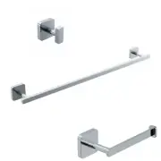 Kartners Milan Tissue Holder Robe Towel Hooks Towel Bar Modern Polished Chrome