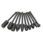 Multi purpose Carbon Steel Wood Carving Rasp Set 10pcs File Drill Bits 18 Shank