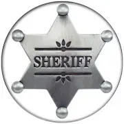 1 BUTTON 3" SHERIFF BADGE HALLOWEEN COSTUME PROP SAFETY PIN BACK