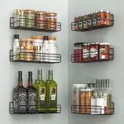 Spice Rack Organizer Wall Mount 6 Pack Hanging Black Spice Pantry Organization