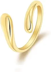 [Generic] 14k Gold Fillled Toe Rings for Women Snake Leaf Adjustable Toe Rings Open Foot Jewelry for Summer