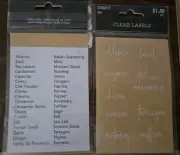36 Preprinted Spice Jar Clear Labels with Seasoning Names, White Writing