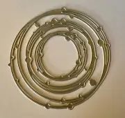 Set Of 3 Distressed Circle Metal Cutting Dies Cards Scrapbook Journal #4095