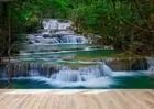 3D Forest River Wallpaper Wall Mural Removable Self-adhesive 893