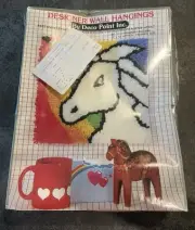 Deco Point Rainbow Unicorn Latch Hook Kit 12 x 12" New(READ)