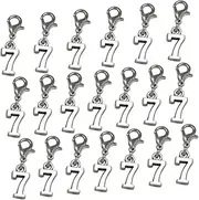 Operitacx Alloy Pendant Charms with Lobster Clasp 7 Shapes Numeral DIY Charms for Earrings Jewelry Accessories