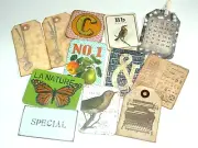 12 EPHEMERA EMBELLISHMENTS TAGS JOURNAL CARDS JUNK JOURNALS SCRAPBOOKING ETC