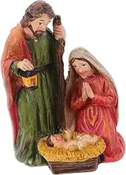 CANIGHT Christmas Nativity Scene Religious Statue Resin Jesus Ornaments Small Set Home Decor