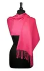 Biagio 100% Wool Pashmina Solid Scarf Hot Pink Fuchsia Color Womens Shawl Wrap