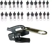 24Pcs Black Universal Instant Fix Zipper Repair Kit Replacement Zip Slider
