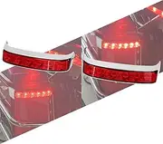 HCmotorku Motorcycle Saddlebag Lights LED Turn Signal Brake Lights Running Lamps Fit For Harley Touring Electra Road Glide Street Glide Ultra Limited 2014-2023 (Chrome Housing Red Lens)
