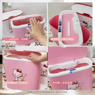 【小禮堂】Hello Kitty 感應式垃圾桶 - 好友坐姿款(平輸品)