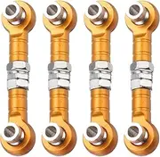 uxcell 4pcs Steering Servo Turnbuckle Rod RC Aluminum Alloy Linkages for HSP 1/10 94123 On-Road RC Car(Yellow)