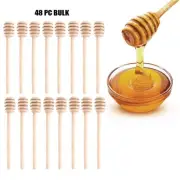 Set of 48 Wooden Honey Dipper Sticks: Ideal for Mixing and Stirring Honey Honey