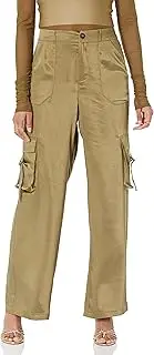 [The Drop] Women's Jessenia Shine Cargo Pants, Martini Olive, M