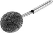 POPETPOP Handheld Pot Cleaning Brush Steel Scrubber Long Handle Dish Brush for Pots and Dishes