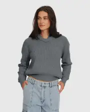 [Belle & Bloom] On the Run Knitted Hoodie - Grey