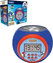 Lexibook RL977SN, Sonic The Hedgehog, Projector Alarm Clock with Snooze Function, Night Light with Timer, LCD Screen, Battery-Operated