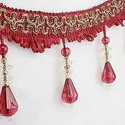 Tassel Fringe Trim, 12 Yards Crystal Beaded Curtain Tassel Sewing Decorative Trim Sofa Tablecloth Edging Pendant DIY Crafts(Red)